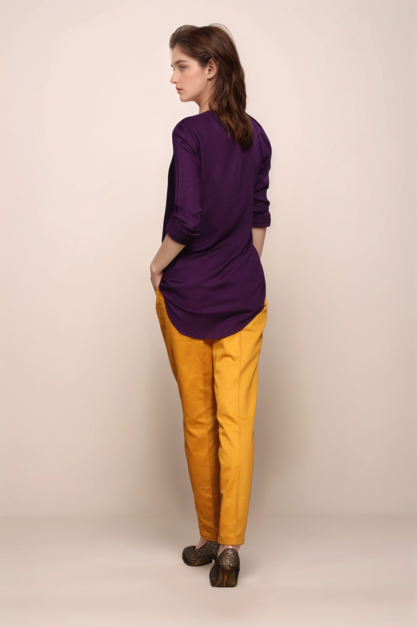 Purple V-Neck Shirt