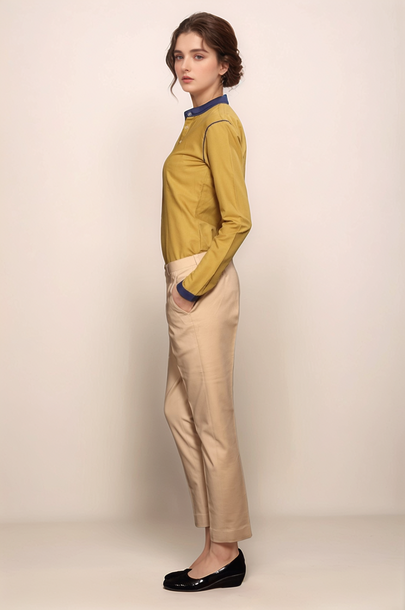 Beige Formal Trouser