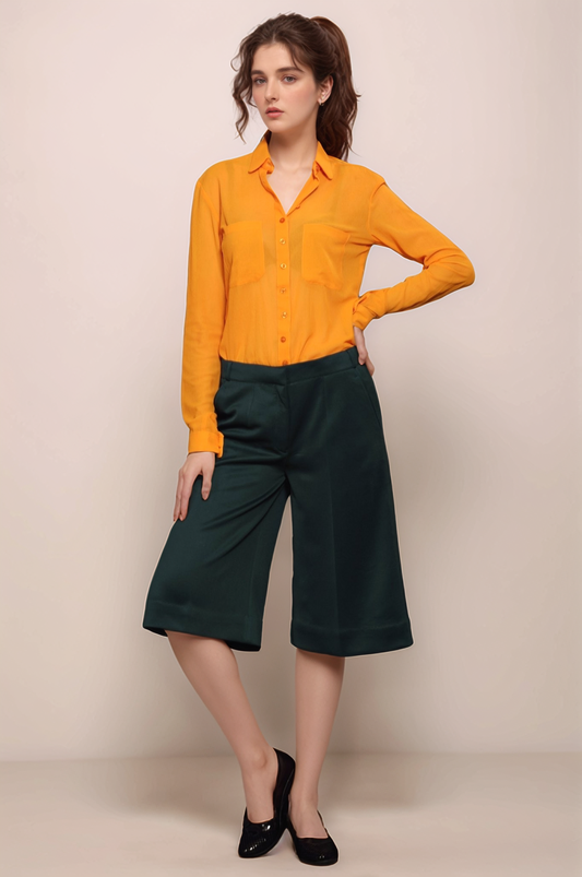 Green Cropped Trouser