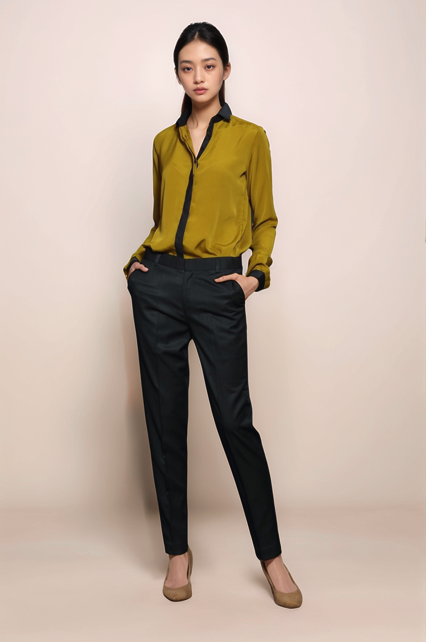 Olive Green Formal Trouser