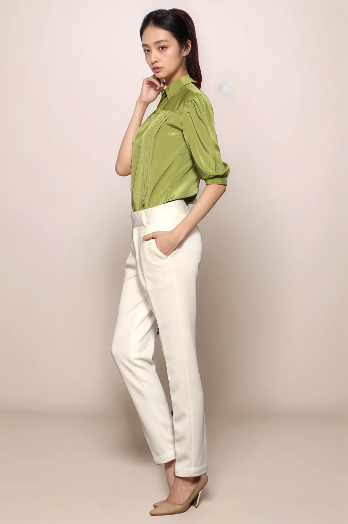 Off White Slim Fit Trouser