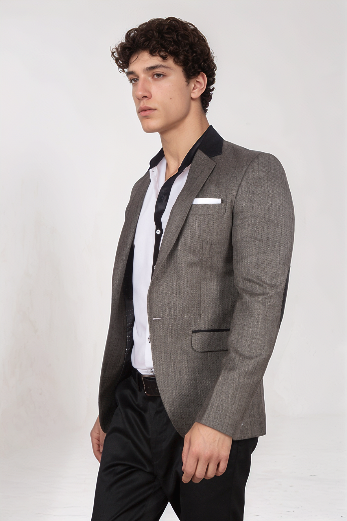 Dark Grey Textured Blazer