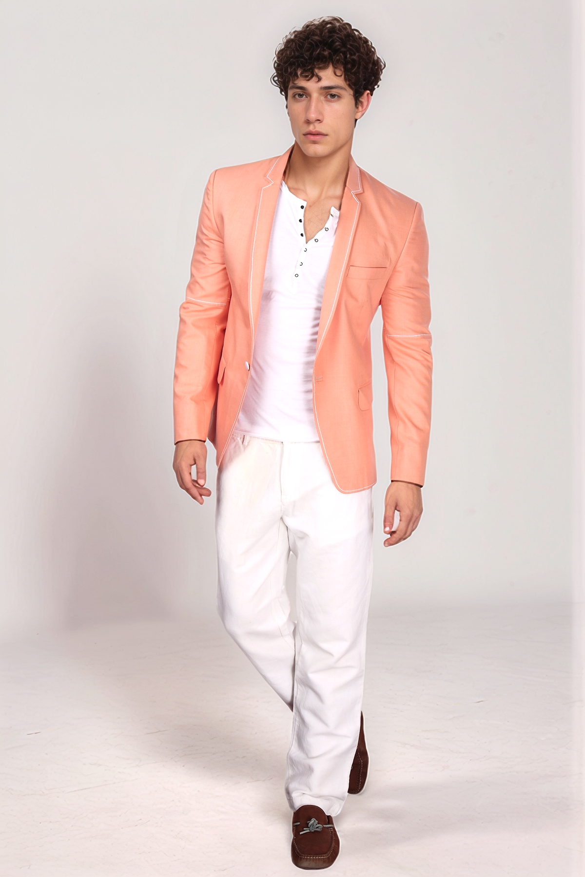 Peach Single Breasted Blazer