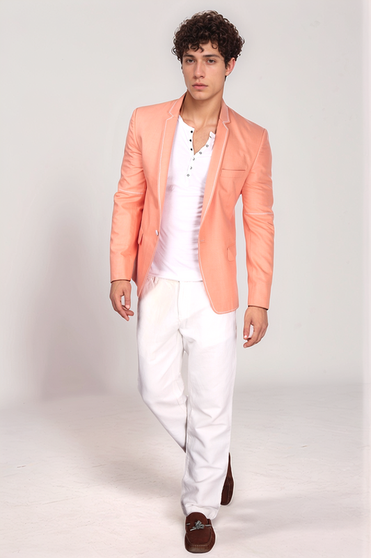 Peach Single Breasted Blazer