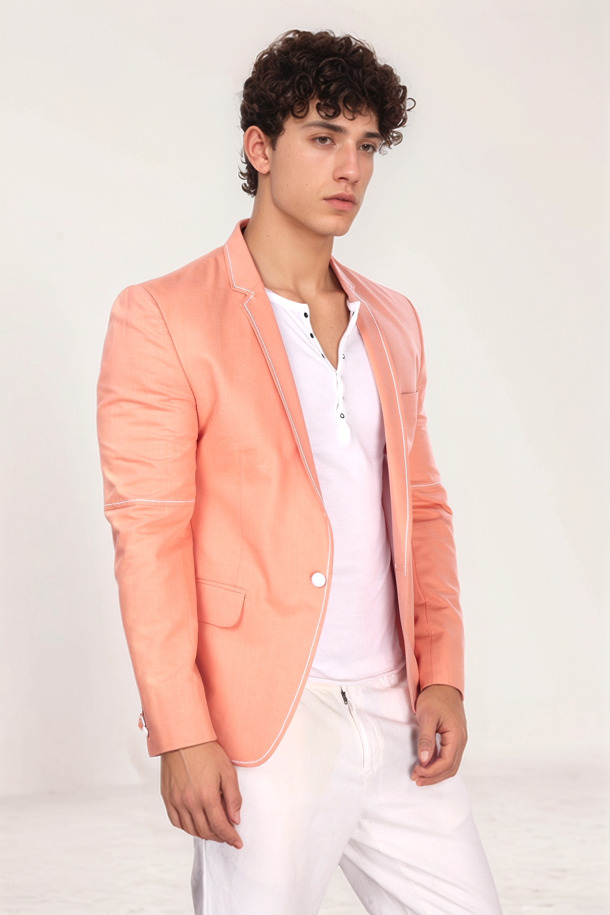 Peach Single Breasted Blazer