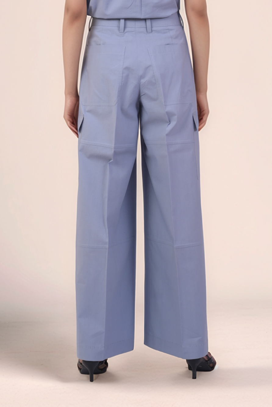 Cadet Grey Mandarin Collar Shirt Co-ord suit