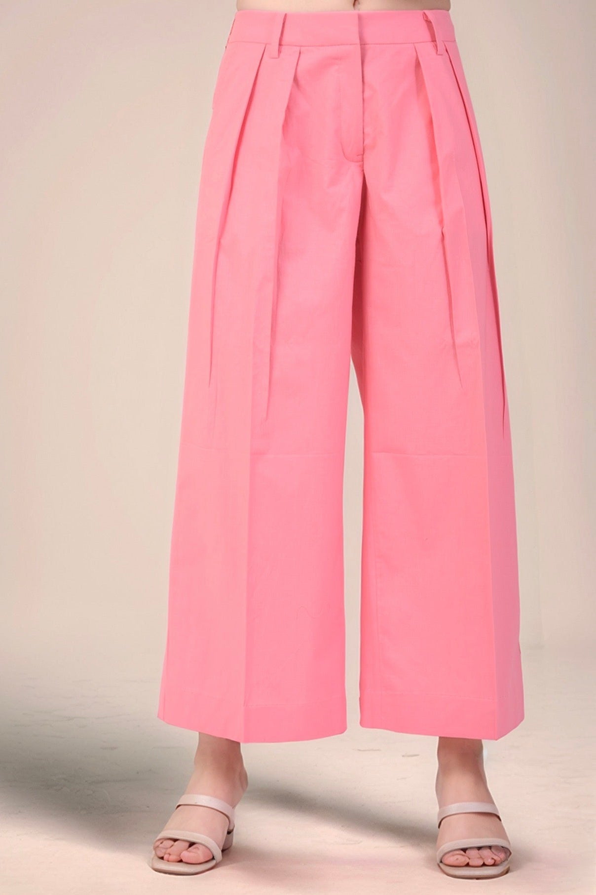 Pink Long-Overlapped Cotton Co-ord Suit