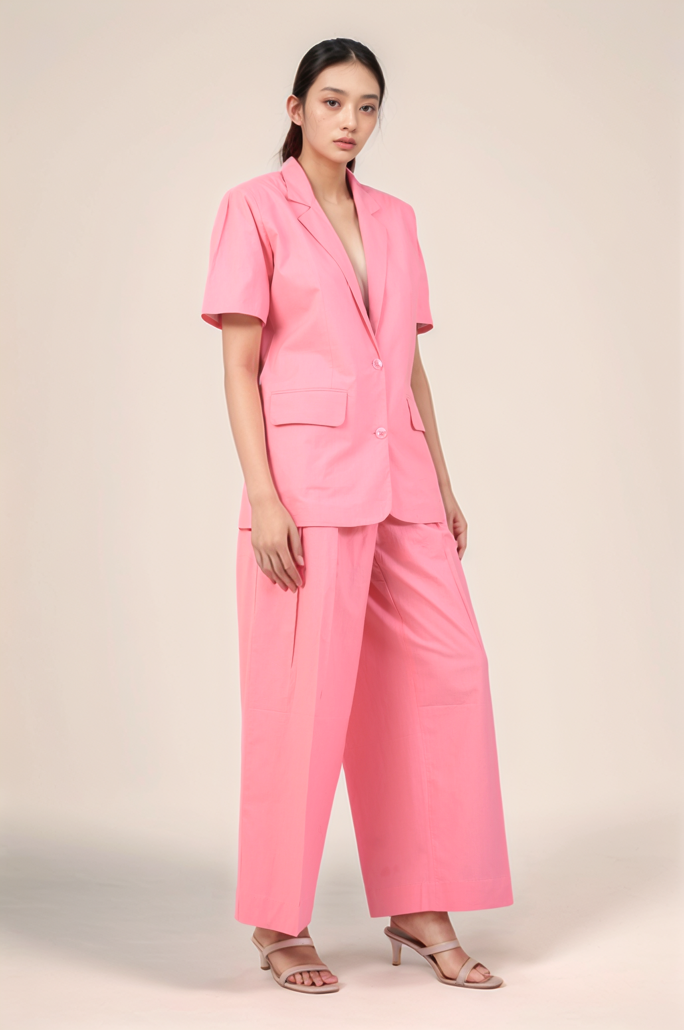 Pink Cotton Blazer