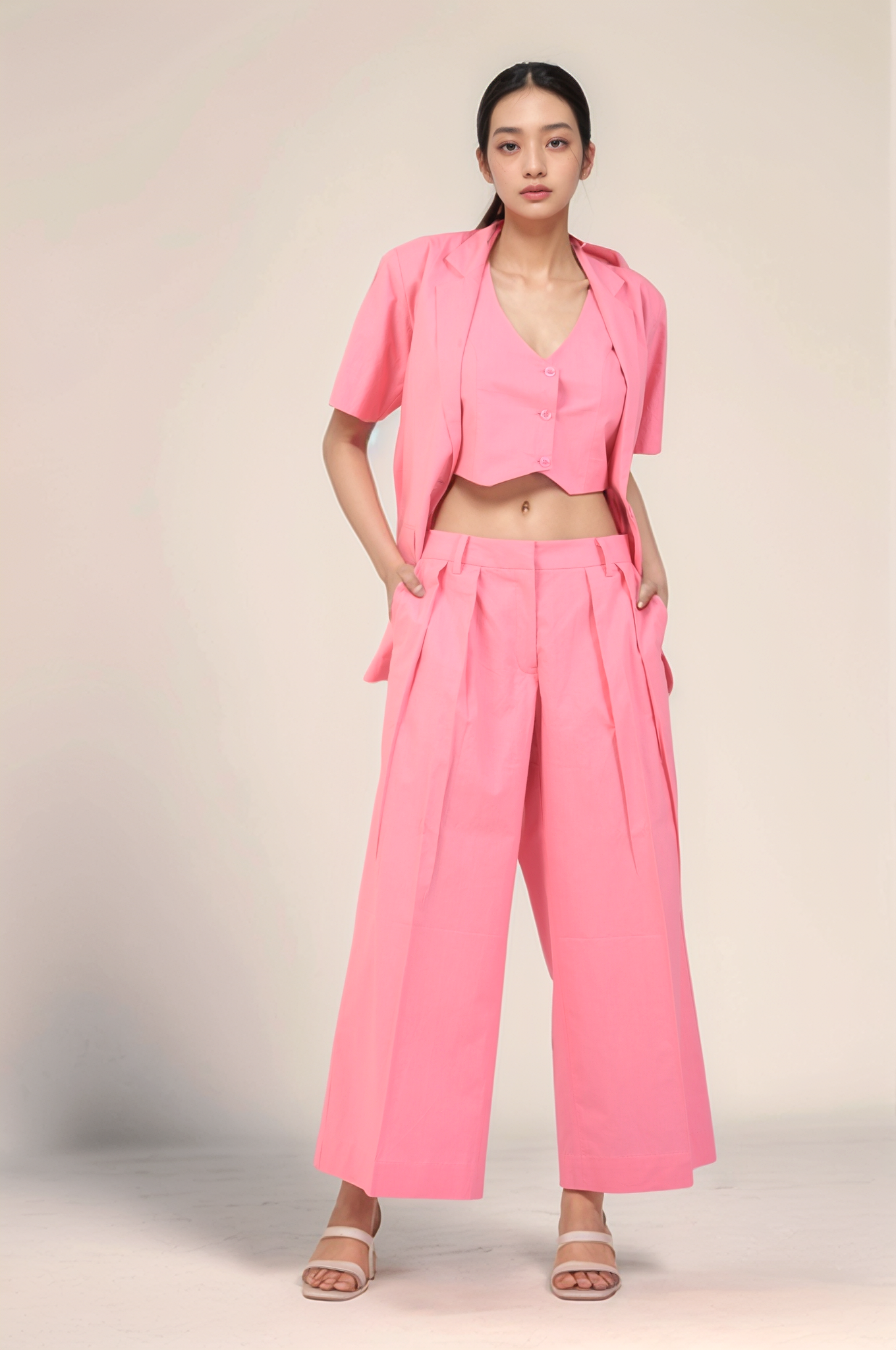 Pink Cotton Blazer