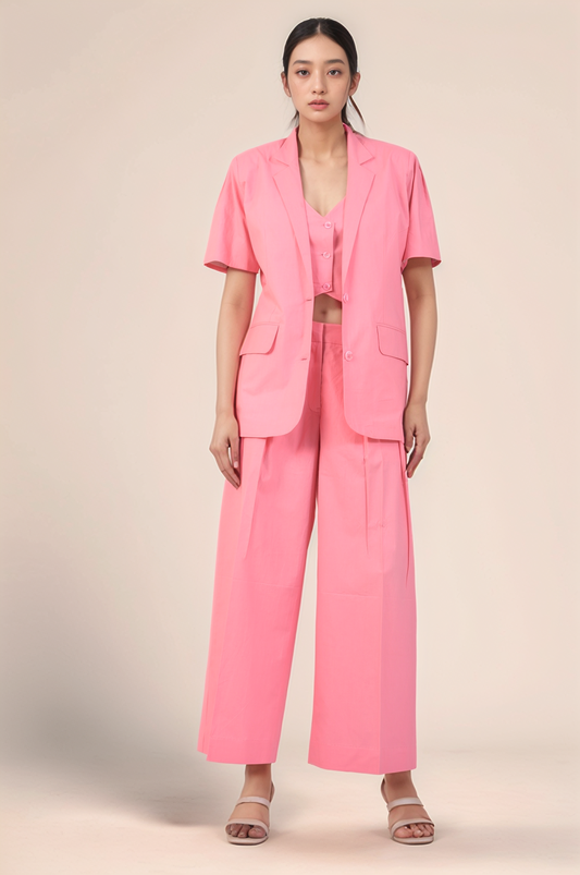 Pink Cotton Blazer