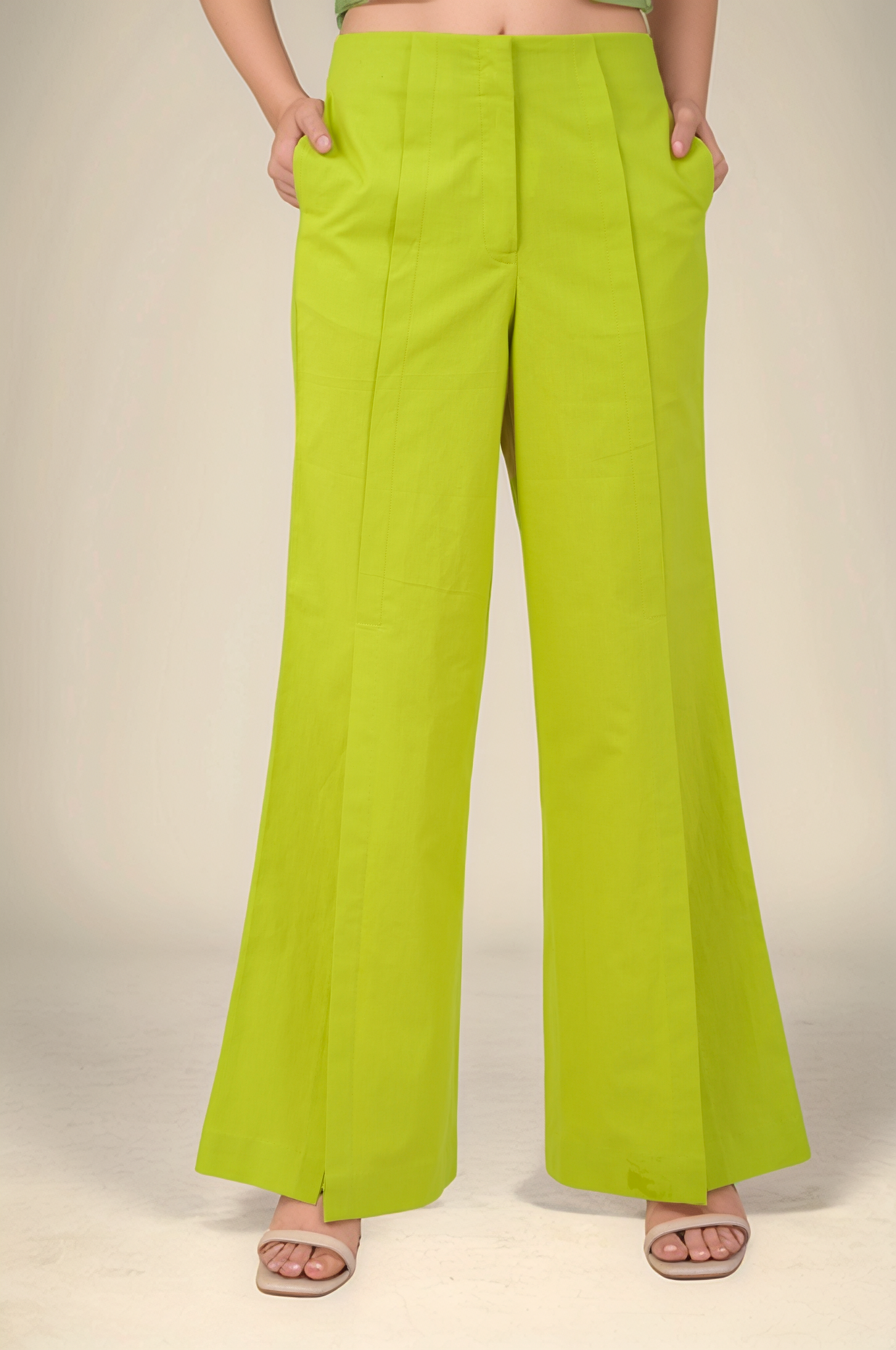 Lime Green Halter Cotton Jacket Co-ord Suit