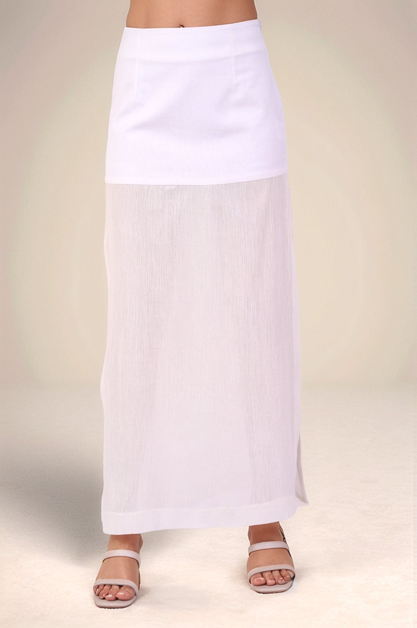 White Cotton Crop Co-ord Suit