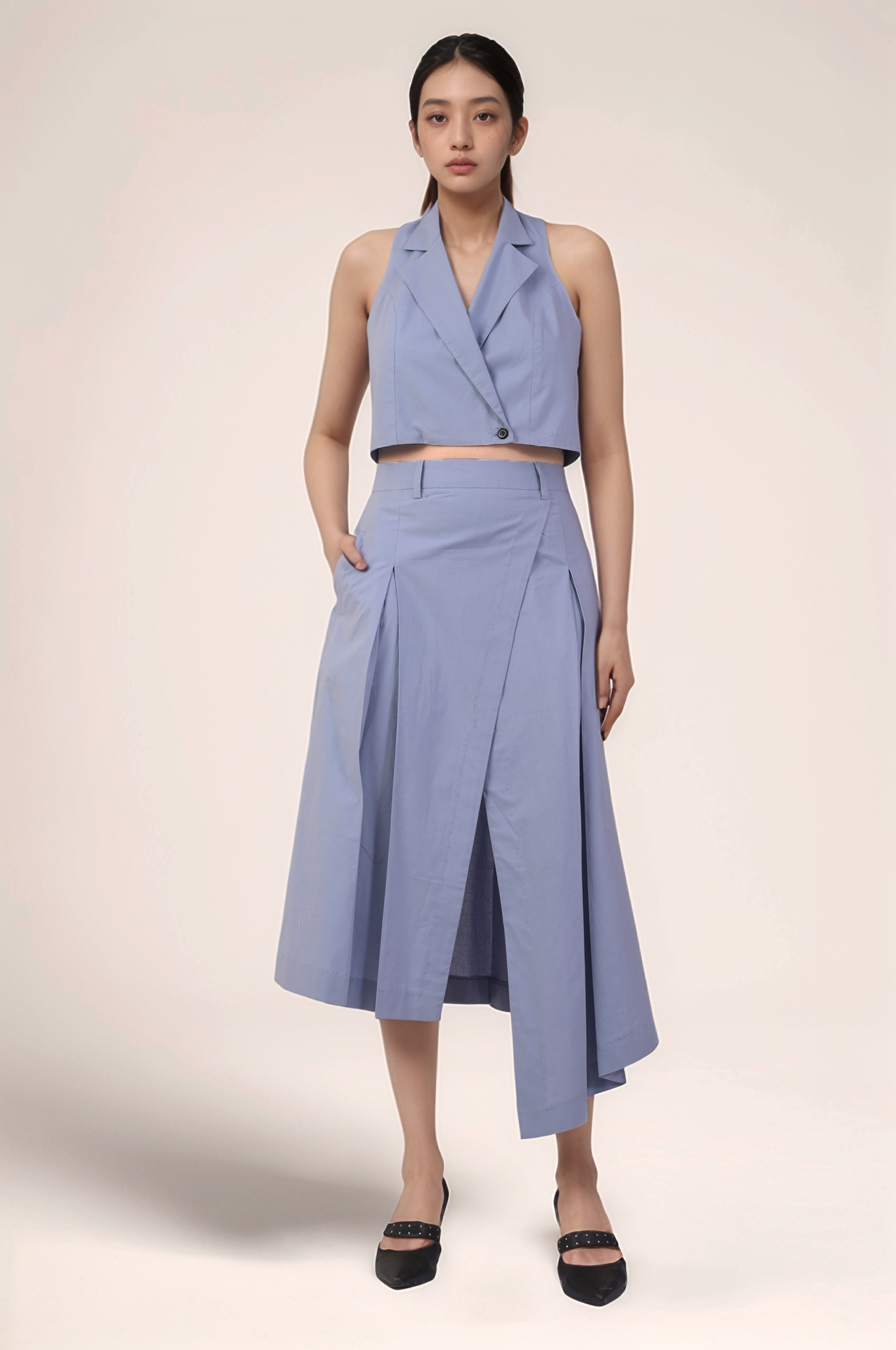 Cadet Grey Halter Jacket Co-ord suit