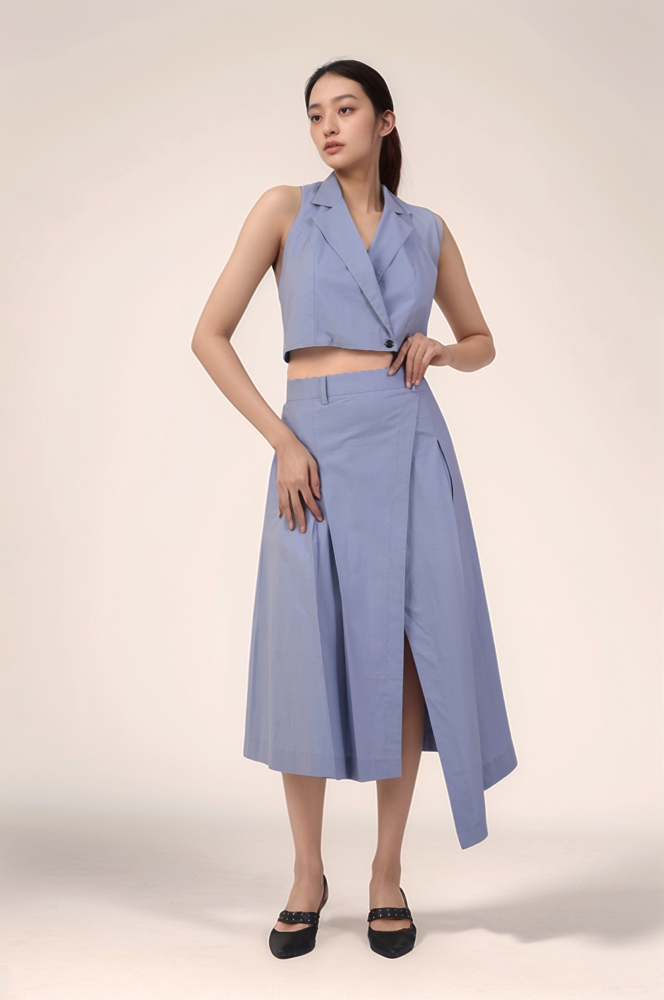 Cadet Grey Halter Jacket Co-ord suit