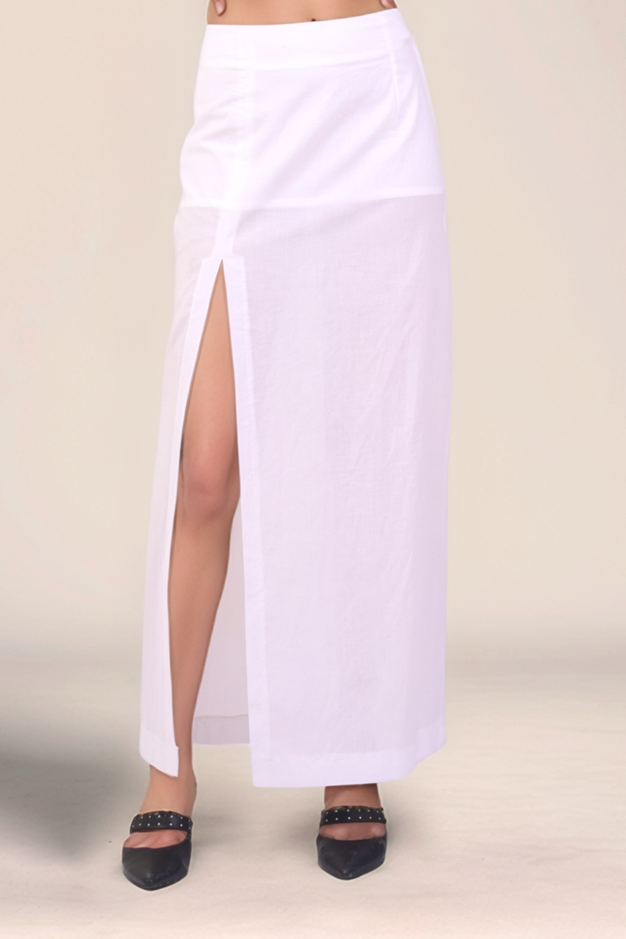 White-Black Cotton Three Piece Co-ord suit