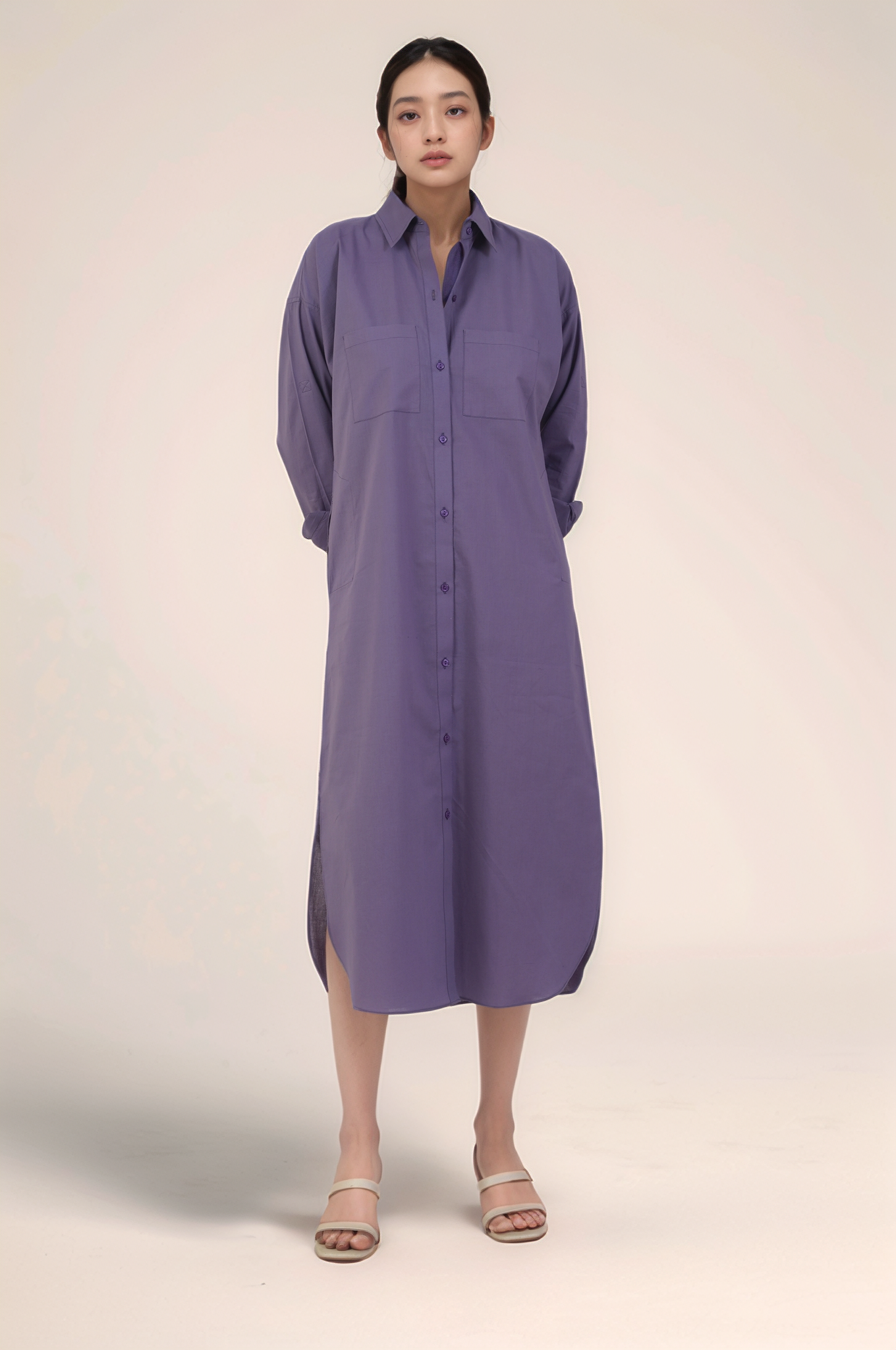 Dusty Purple Cotton Dress