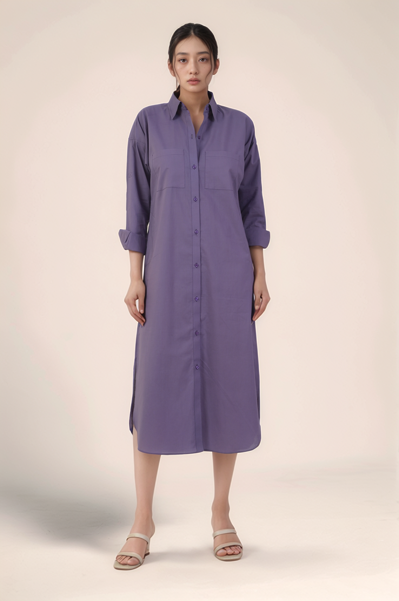 Dusty Purple Cotton Dress