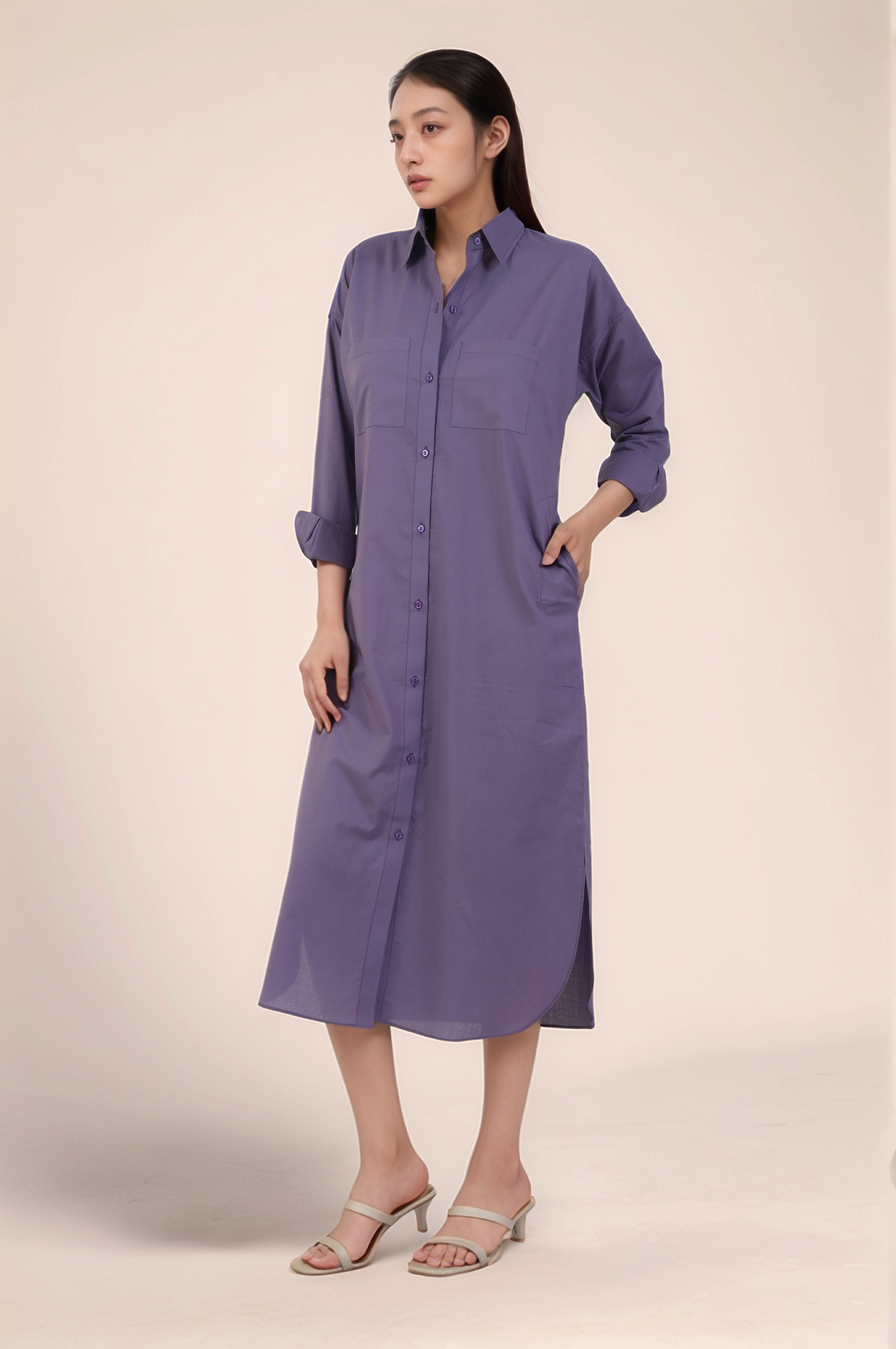 Dusty Purple Cotton Dress