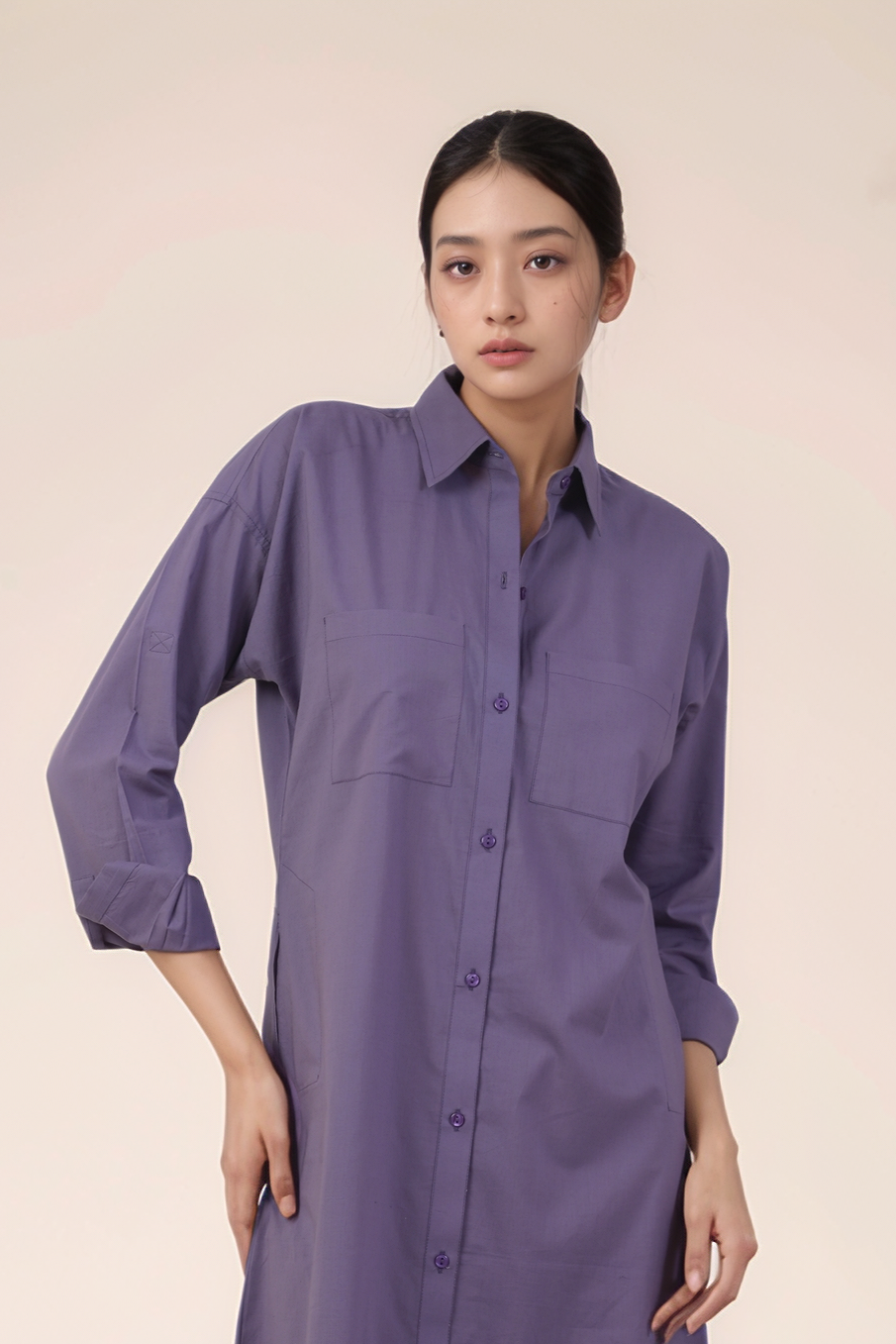 Dusty Purple Cotton Dress