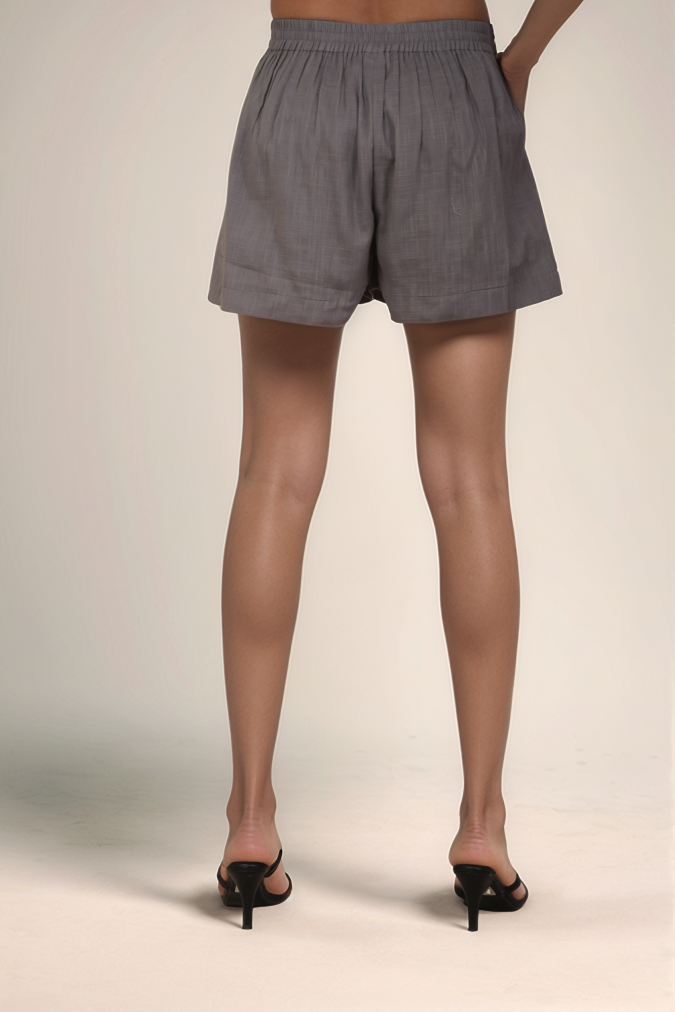 Grey Short Sleeve Cotton Co-ord Suit