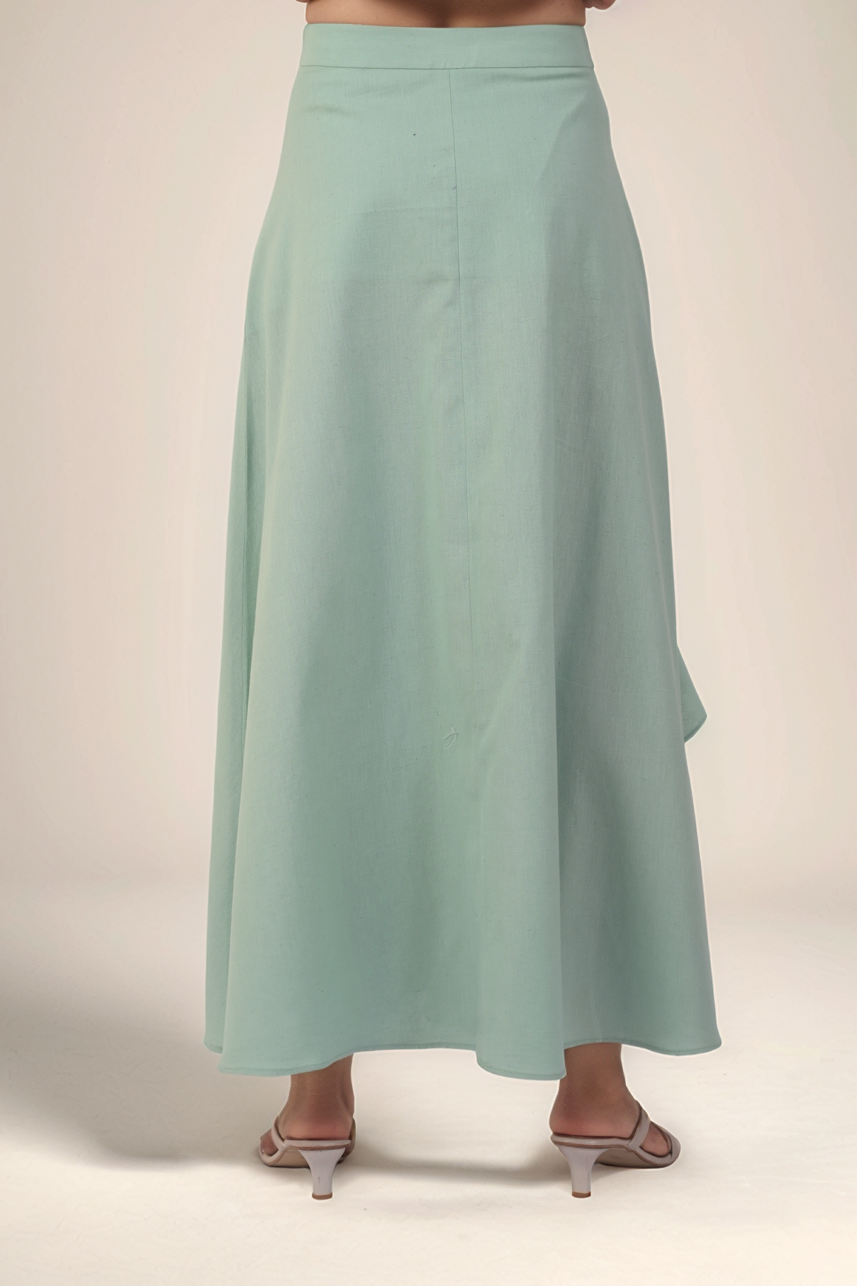 Pastel Green Cascade Ruffle Skirt