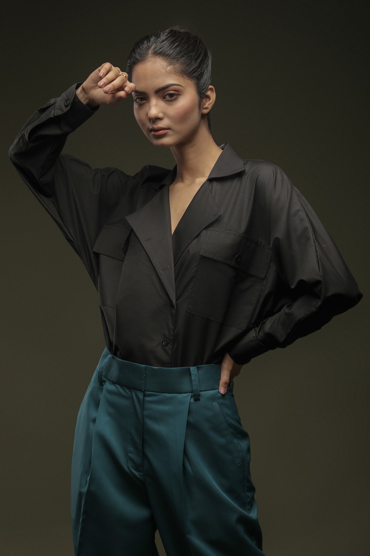 Black Batwing Sleeve Shirt