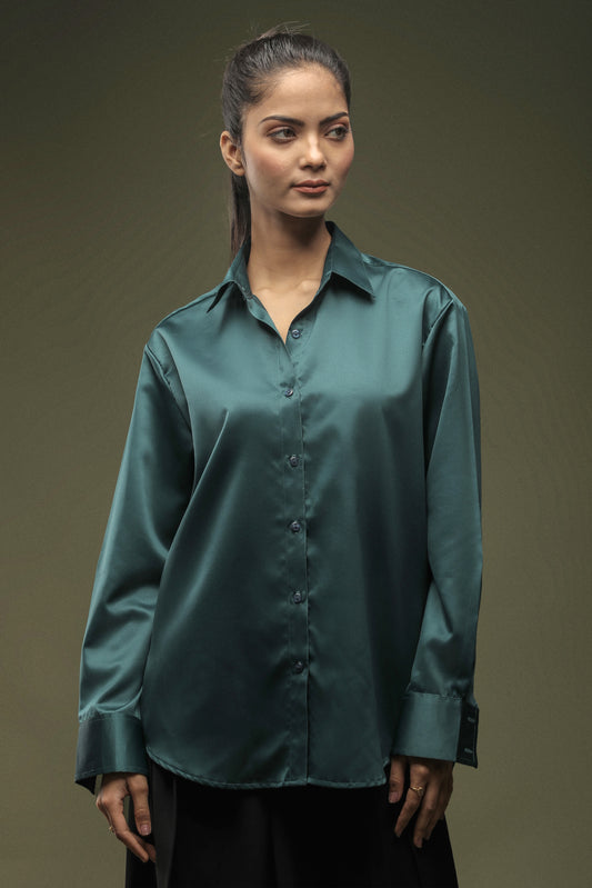 Green Satin Shirt