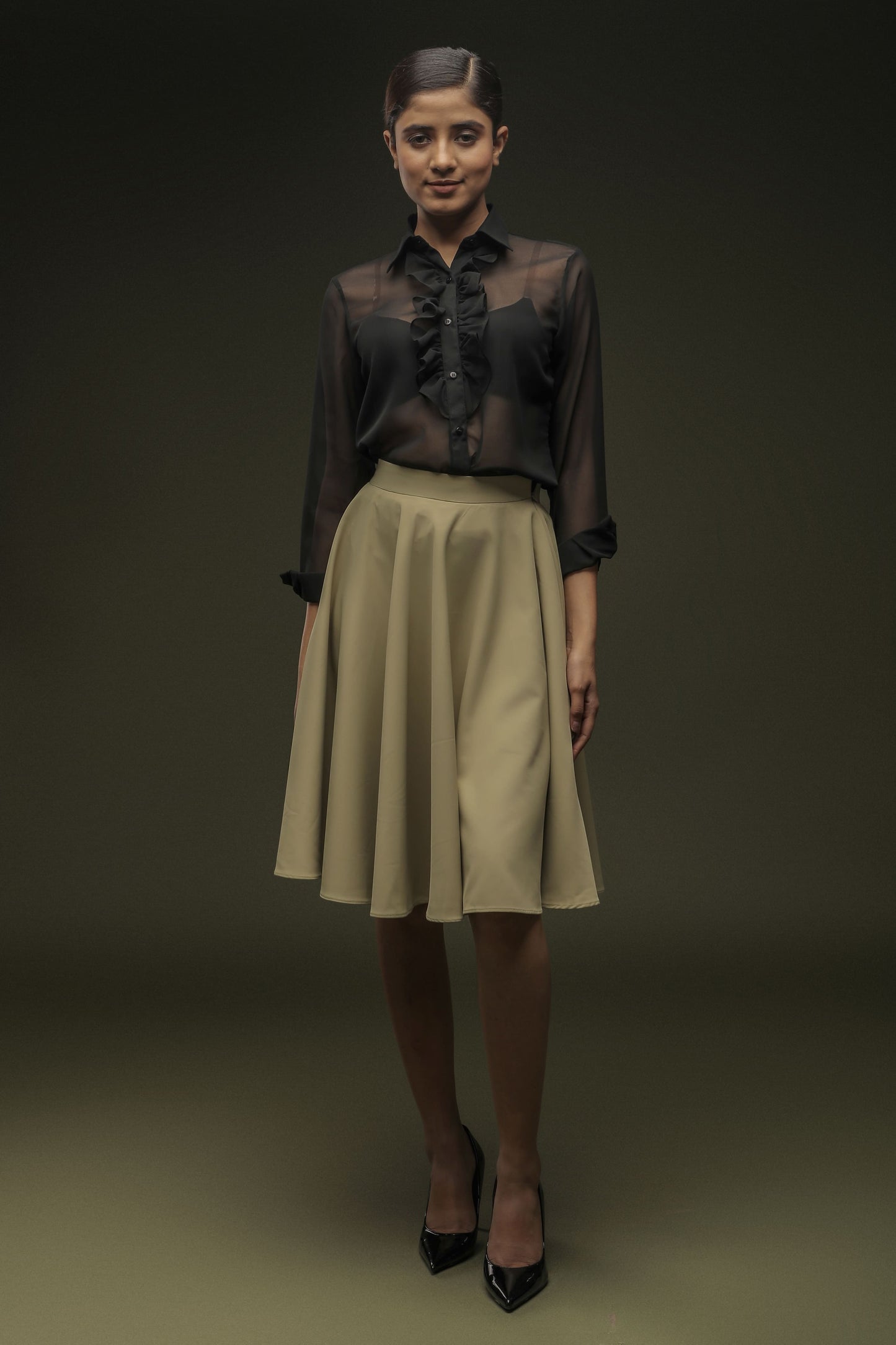 Sage Khaki Umbrella Skirt