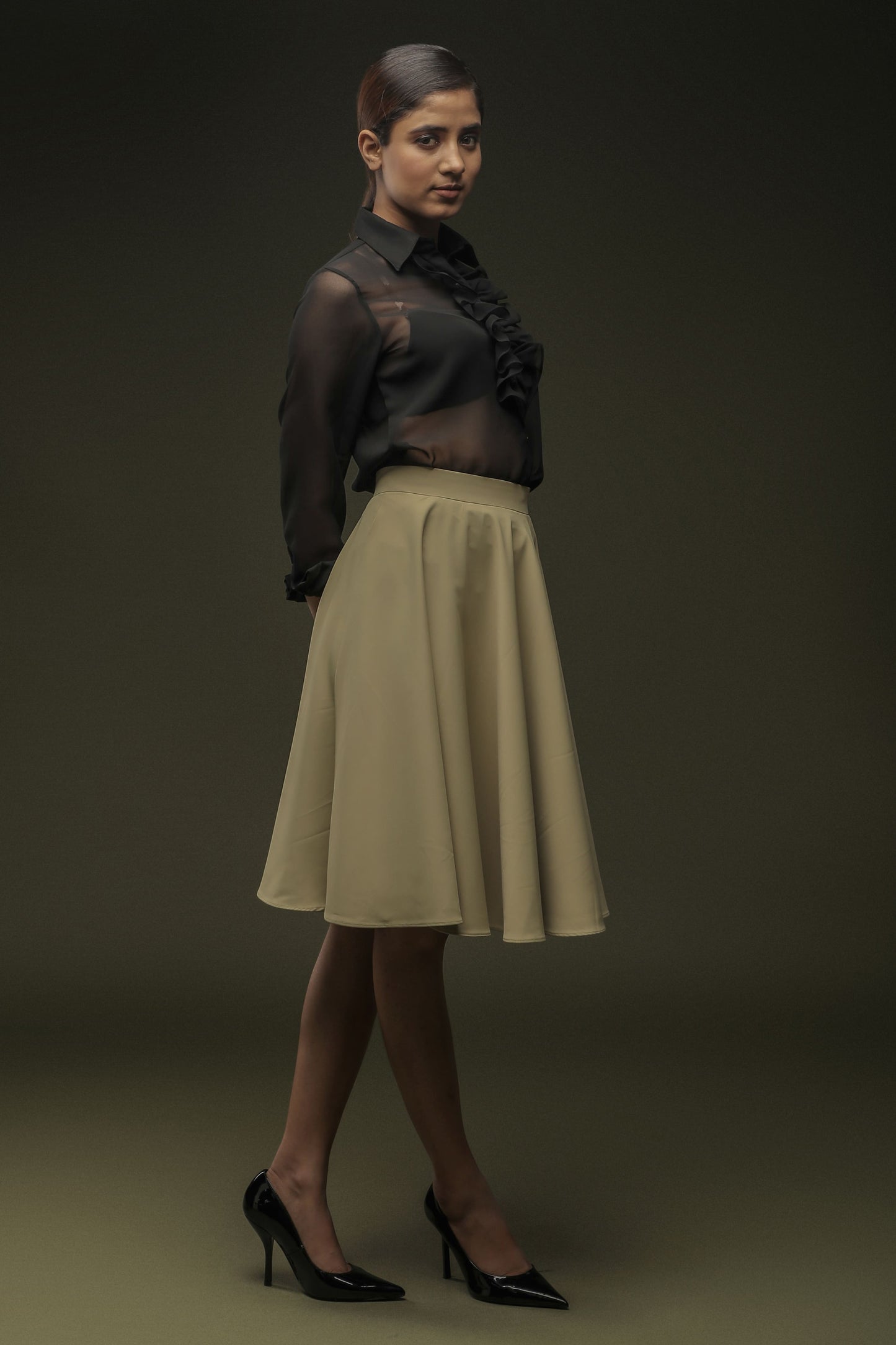 Sage Khaki Umbrella Skirt