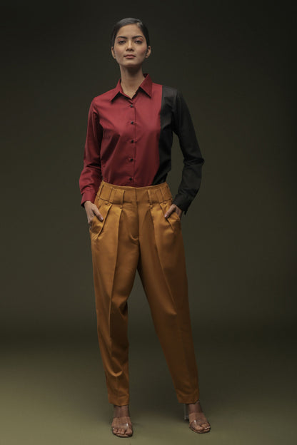 Mustard Yellow Baggy Cropped Trouser