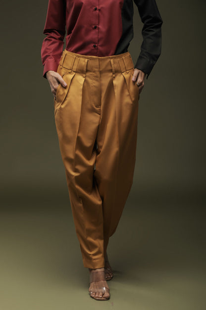 Mustard Yellow Baggy Cropped Trouser