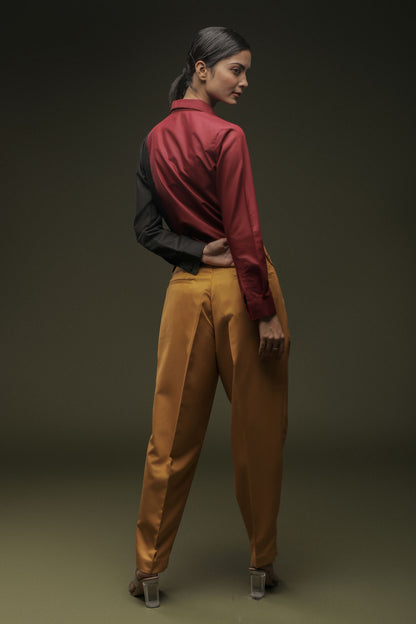 Mustard Yellow Baggy Cropped Trouser