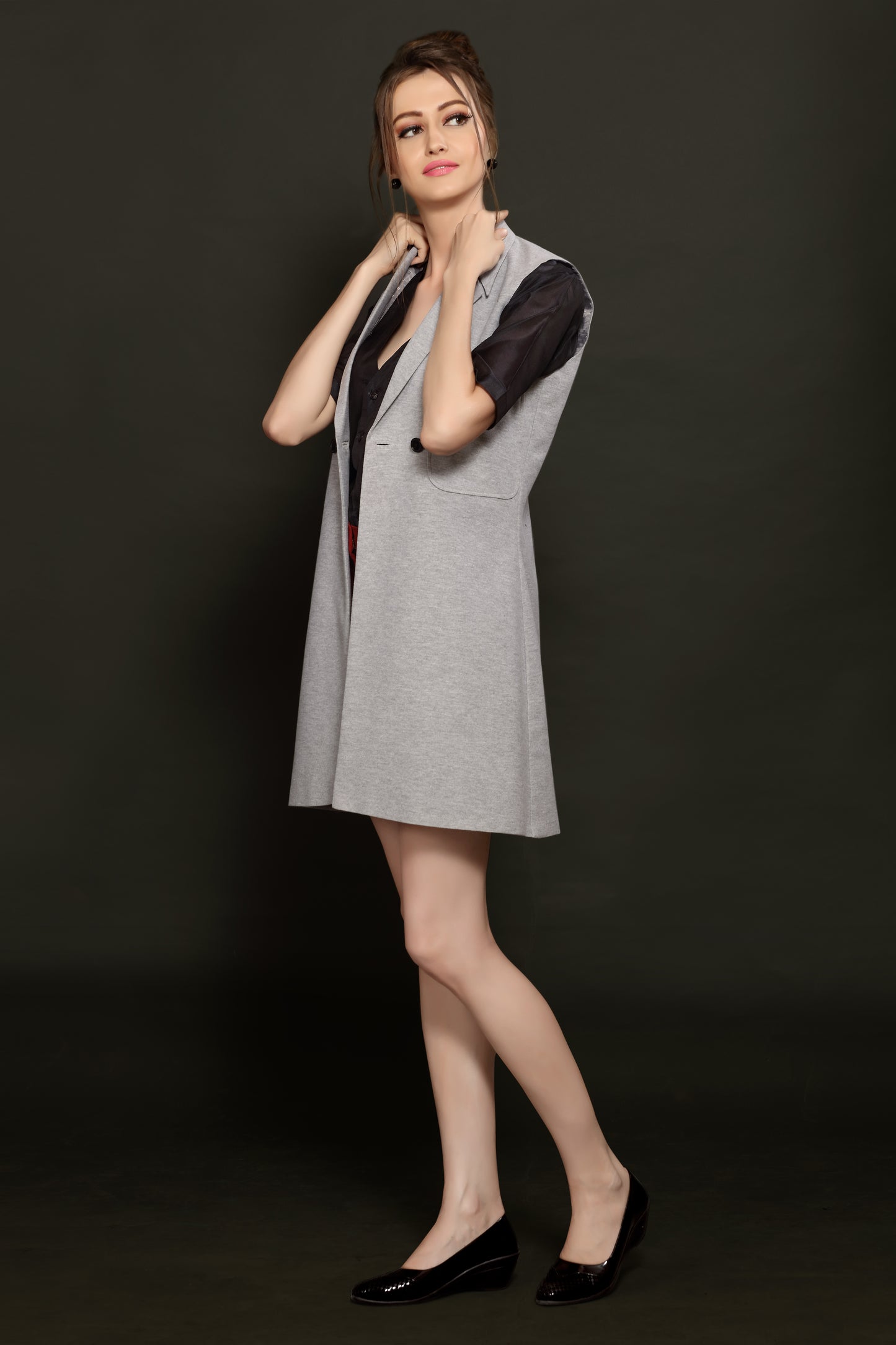 Light Grey Long Waist Coat