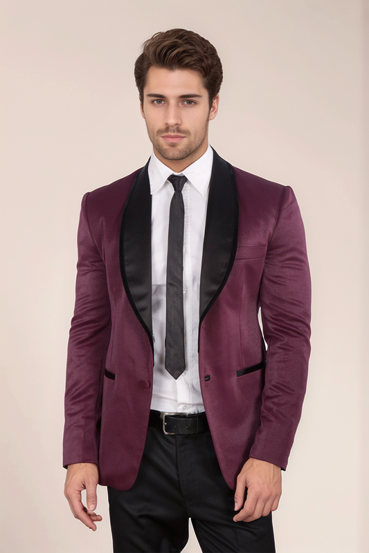 Wine Tuxedo Blazer