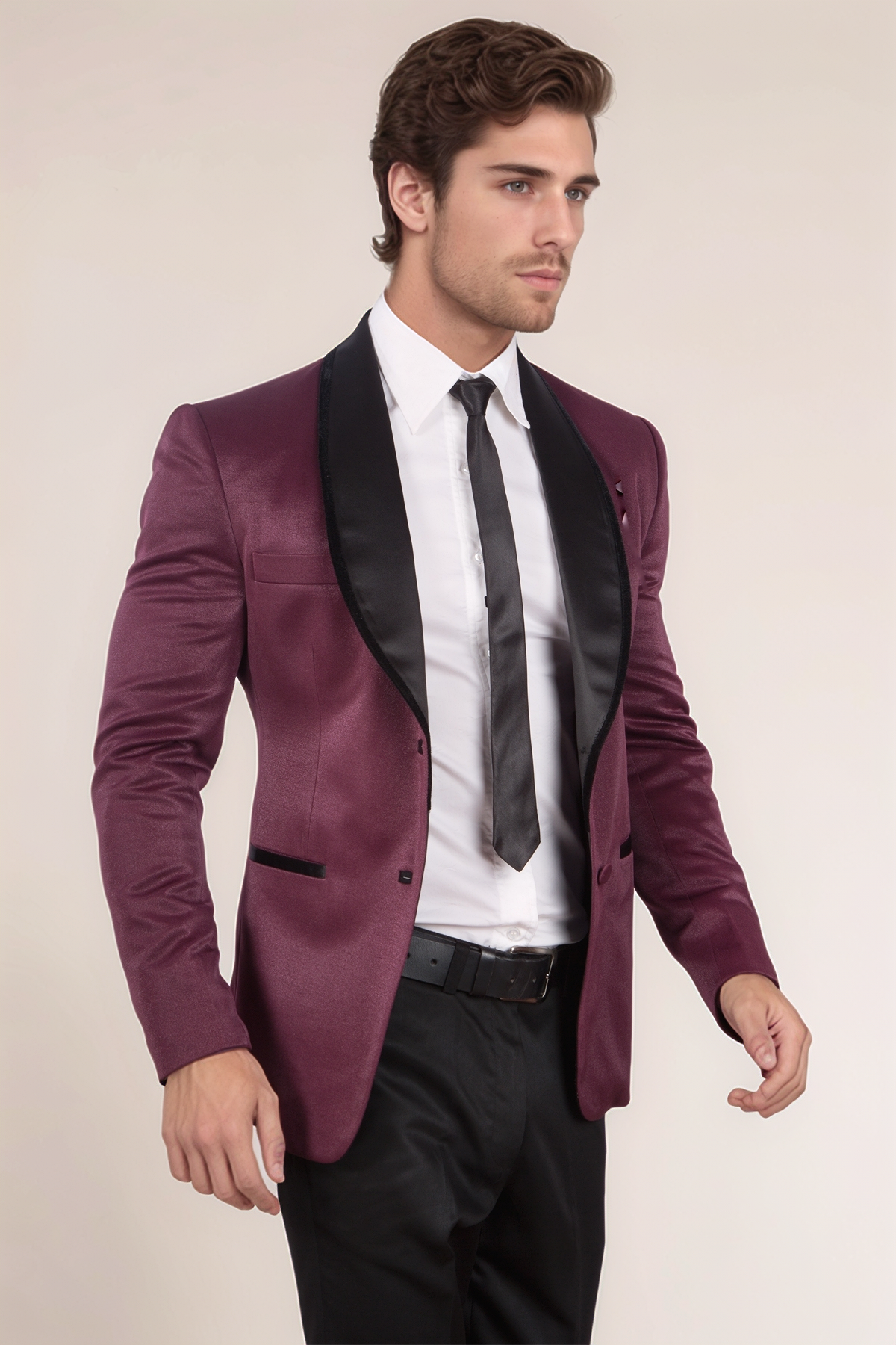 Wine Tuxedo Blazer