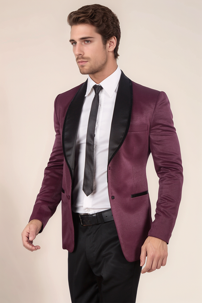 Wine Tuxedo Blazer