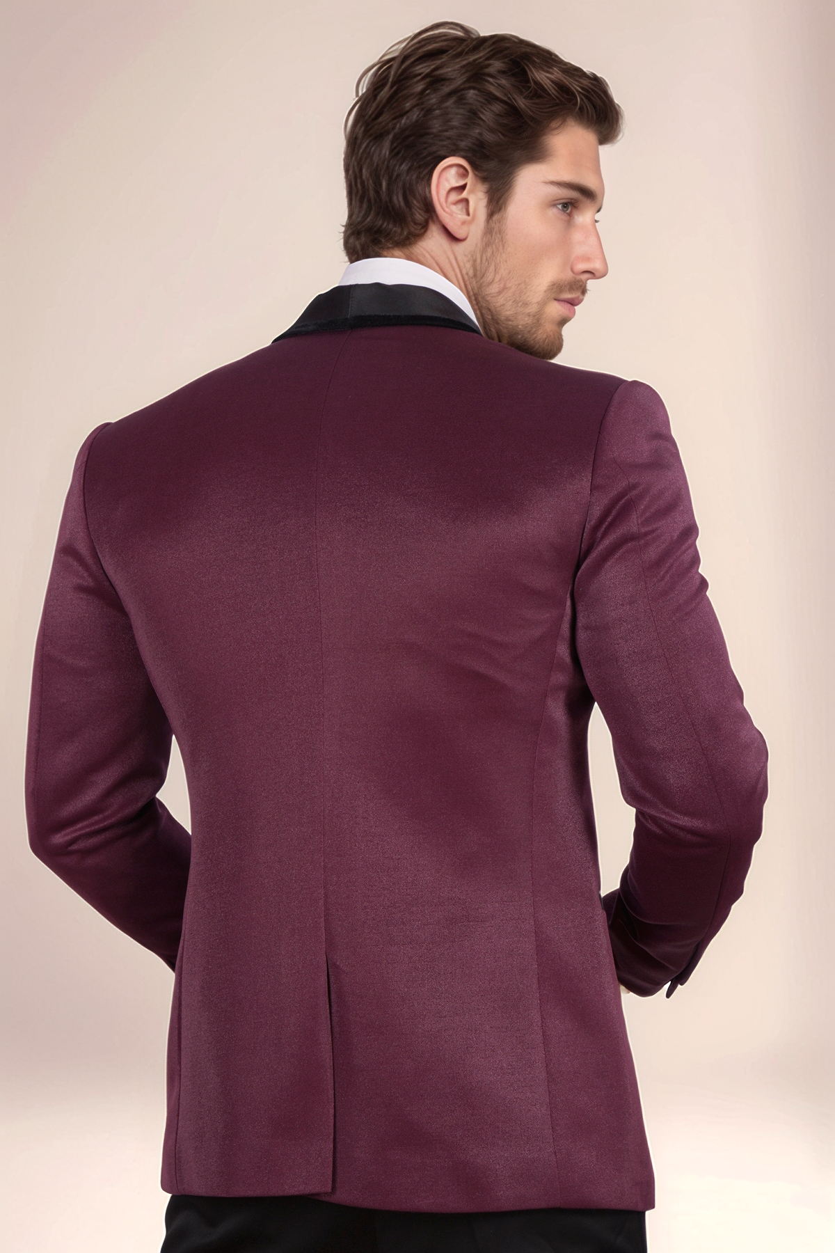 Wine Tuxedo Blazer