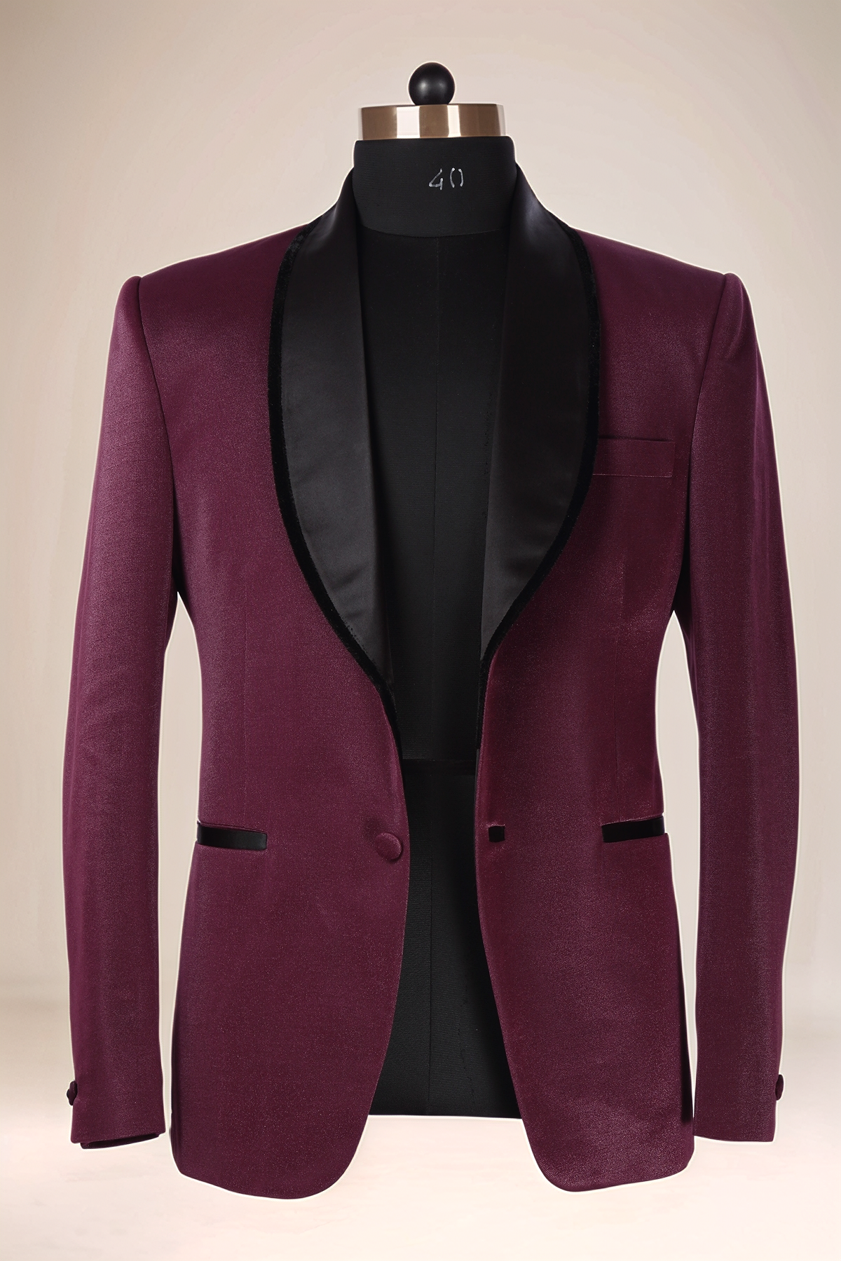 Wine Tuxedo Blazer