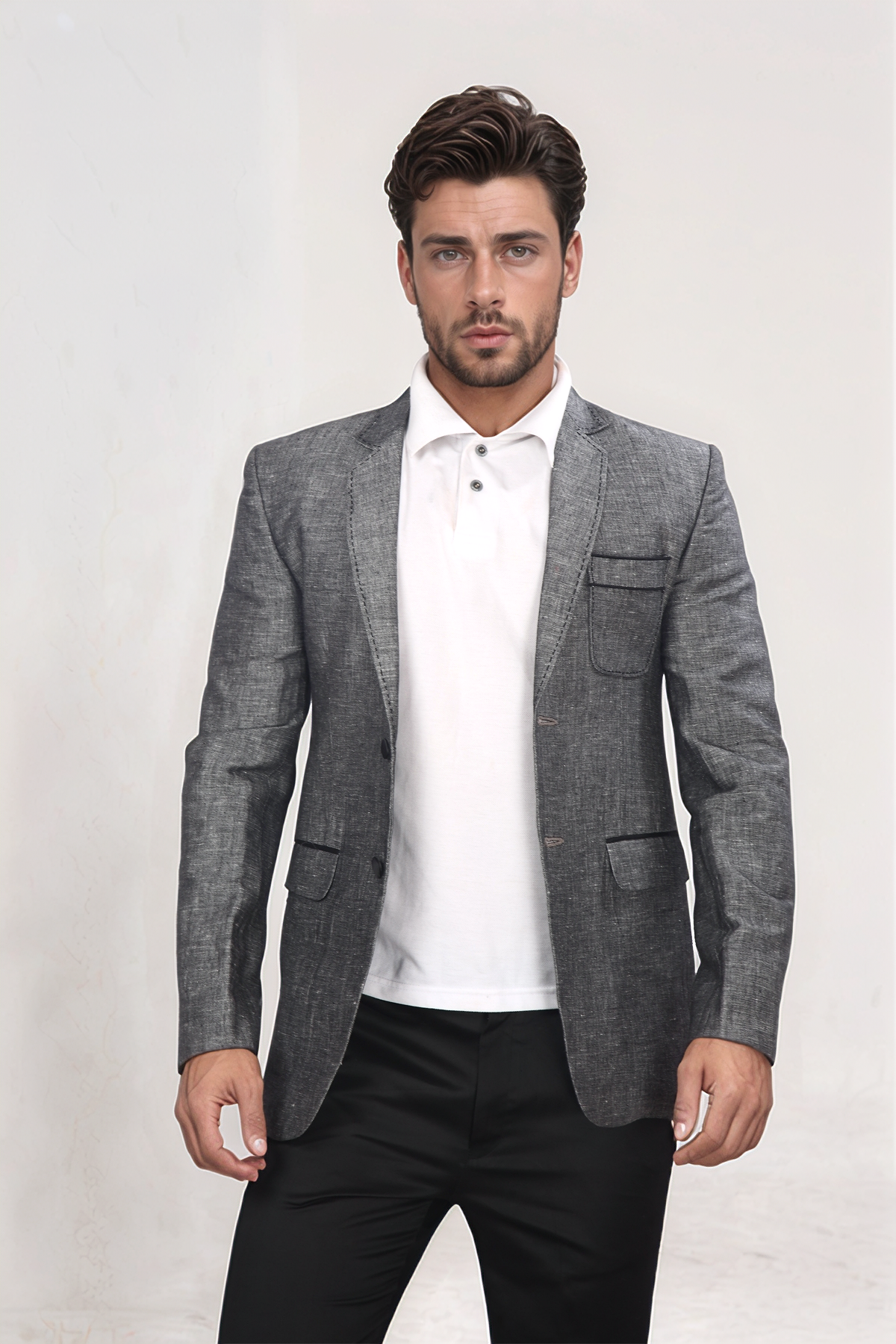 Grey Linen Blazer