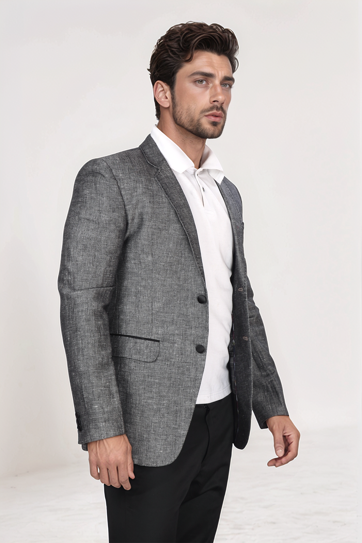 Grey Linen Blazer