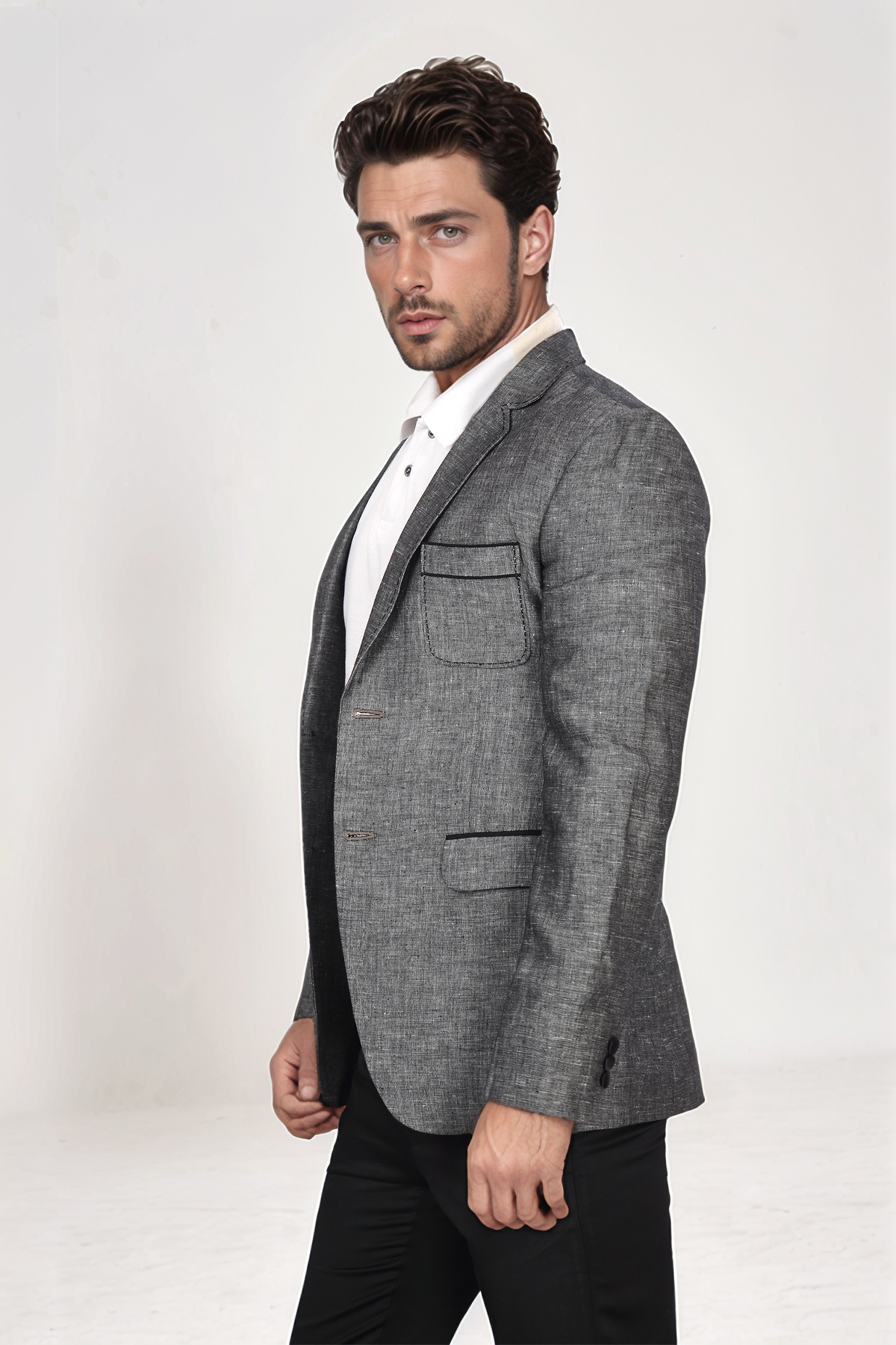 Grey Linen Blazer