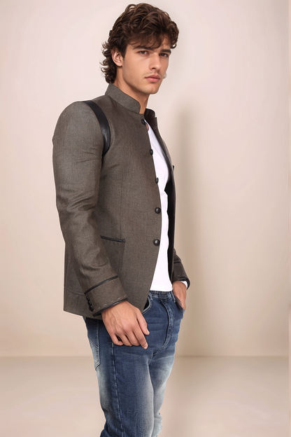 Brown Casual Jodhpuri  Blazer