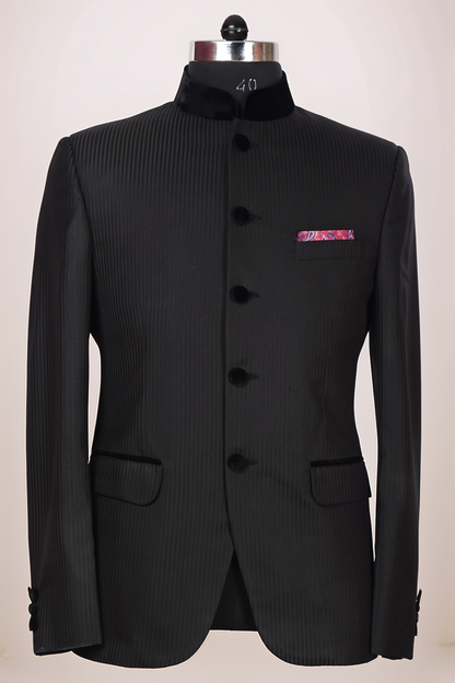 Black Jodhpuri Single Breasted Blazer