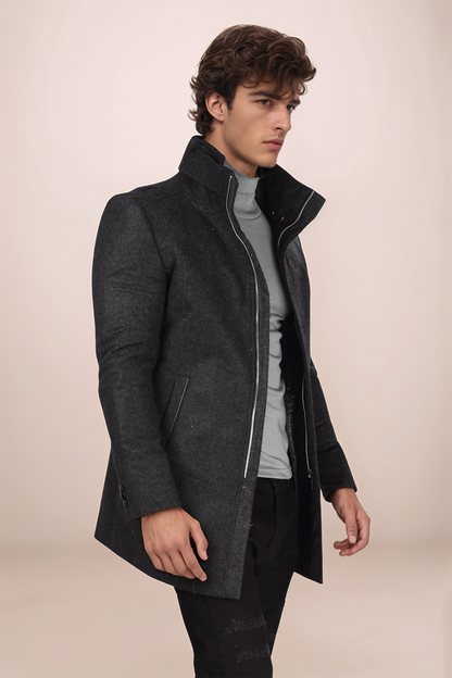 Charcol Black Long Coat