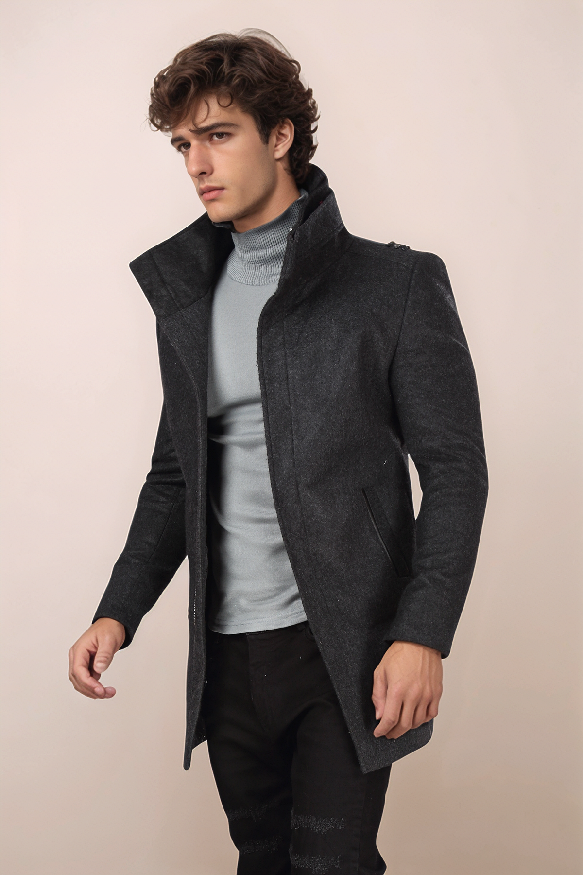 Charcol Black Long Coat