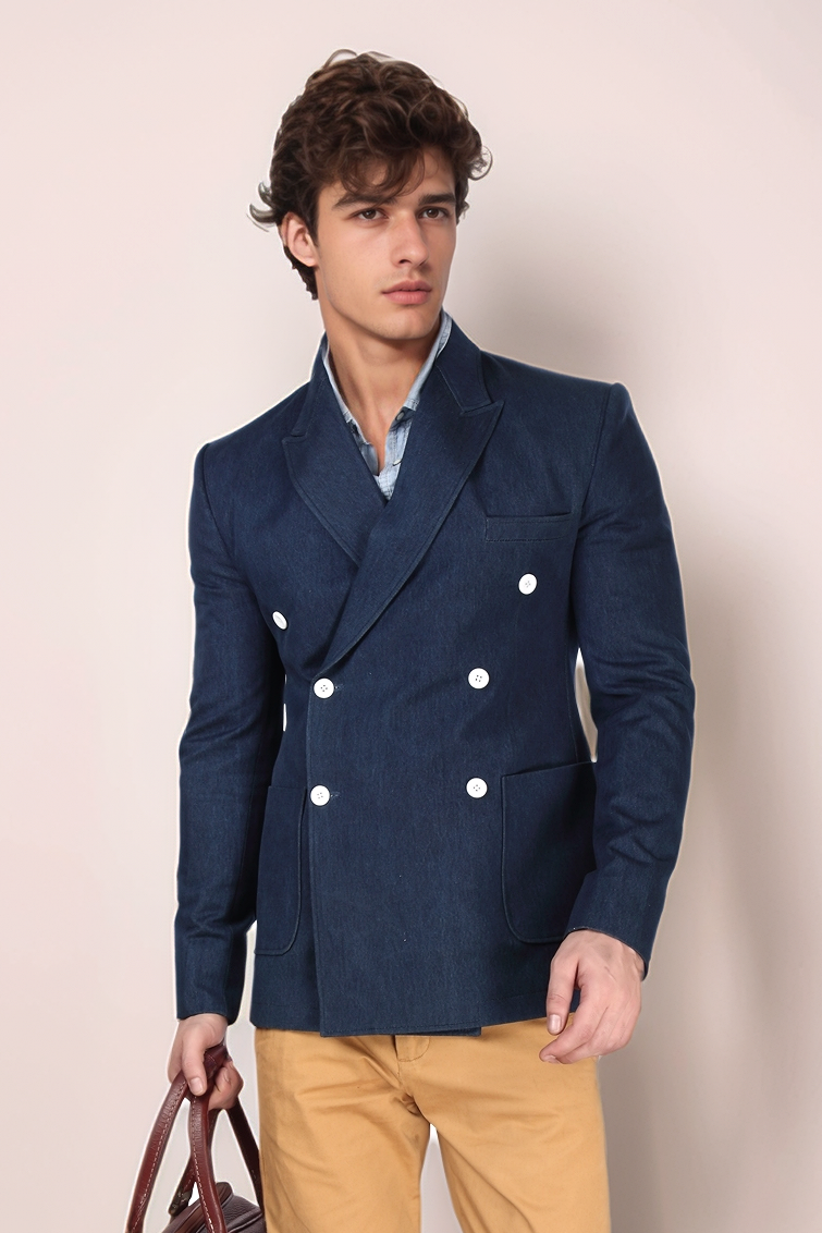 Blue Single Breasted Blazer