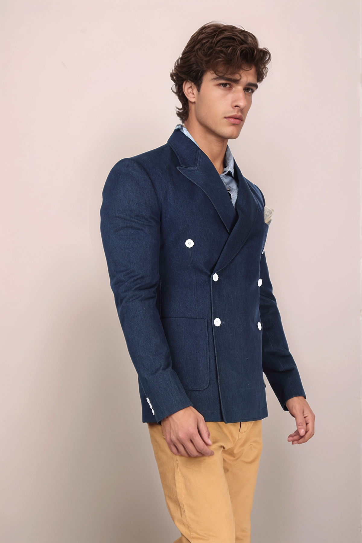 Blue Single Breasted Blazer