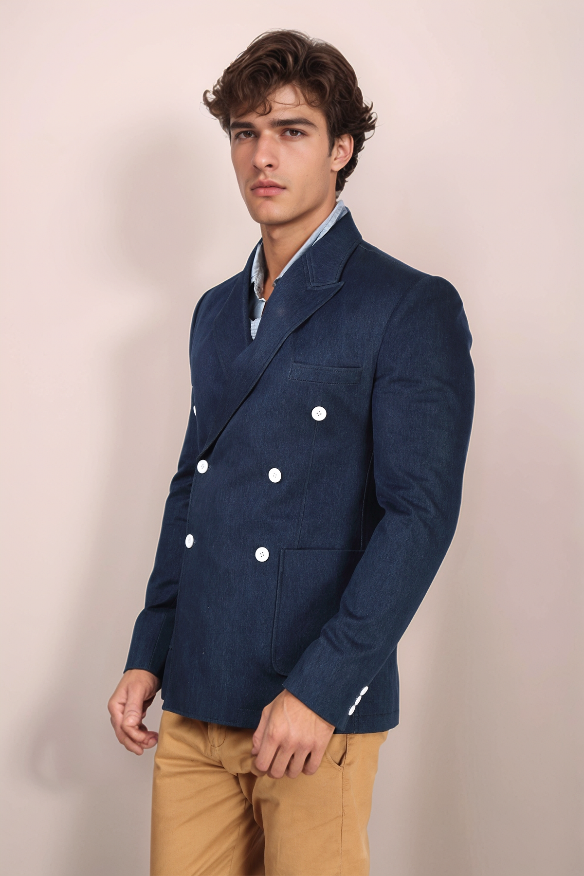 Blue Single Breasted Blazer