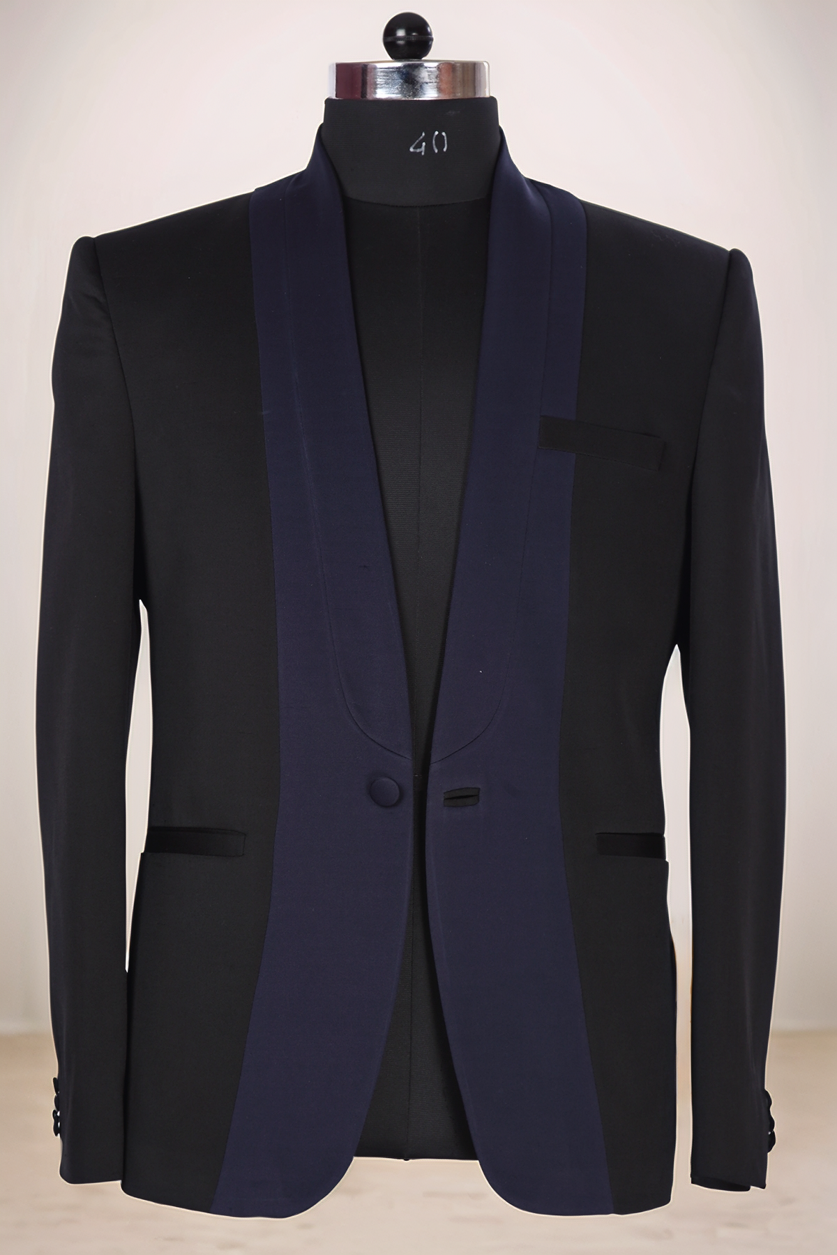 Black-Blue Panel Blazer