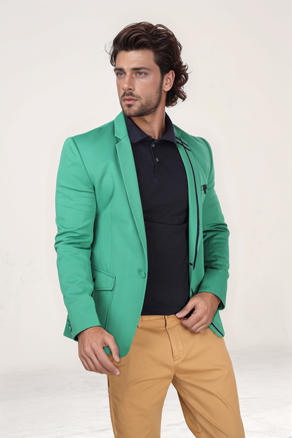 Green Single Breasted Blazer